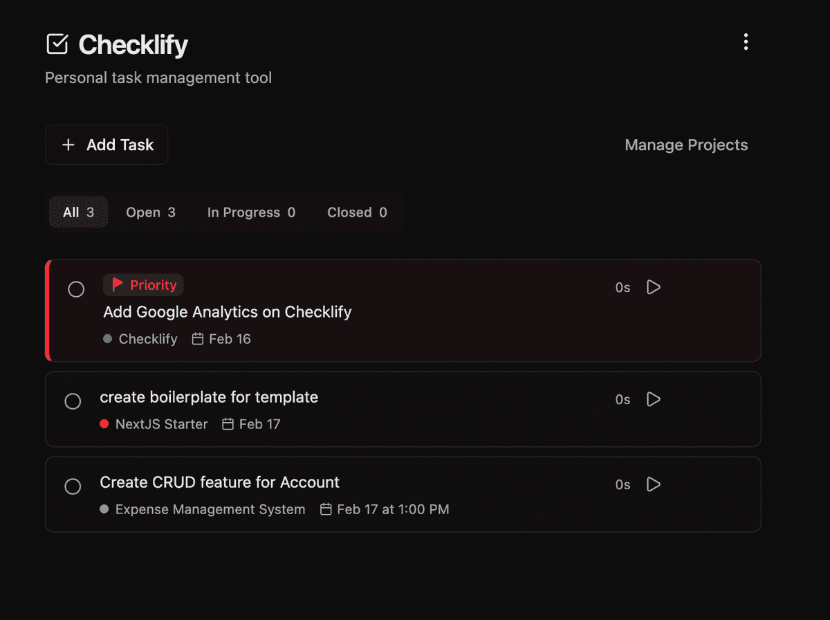 Checklify screenshot